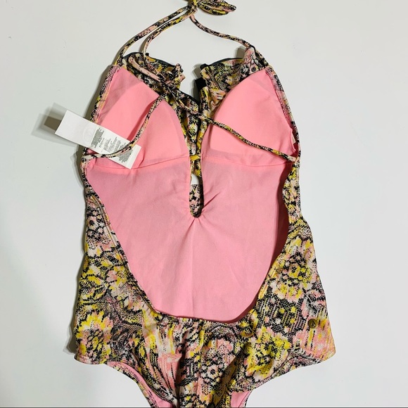 VOLCOM ruffled tulle front one piece bathing suit - Picture 5 of 7
